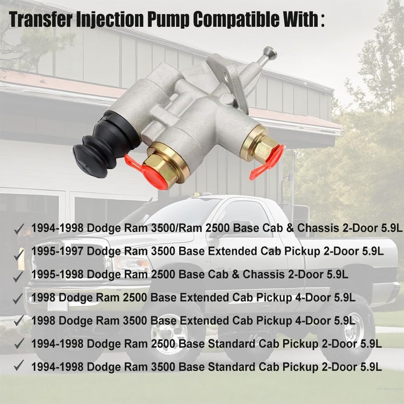 APSFY Diesel Fuel Lift Pump, APSFY Transfer Injection Pump 3936316 fit for 94-98 Dodge Ram 2500 3500 Pickup Cummins 5.9L 6BT P7100 4761979 4988747 4944710 - Image 5